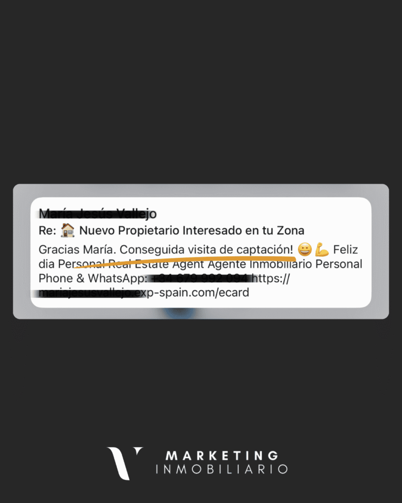 Testimonio captación de propietarios de cliente VCF Marketing Inmo. Testimonio de María Jesús Vallejo en Cantabria, Santander: visita de captación conseguida con los leads de propietarios de VCF MARKETING INMO.