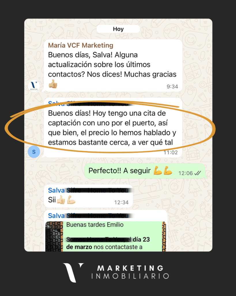 Testimonio captación de propietarios de cliente VCF Marketing Inmo. Testimonio de Salvador en Valencia: visita de captación conseguida con los leads cualificados de propietarios de VCF MARKETING INMO.